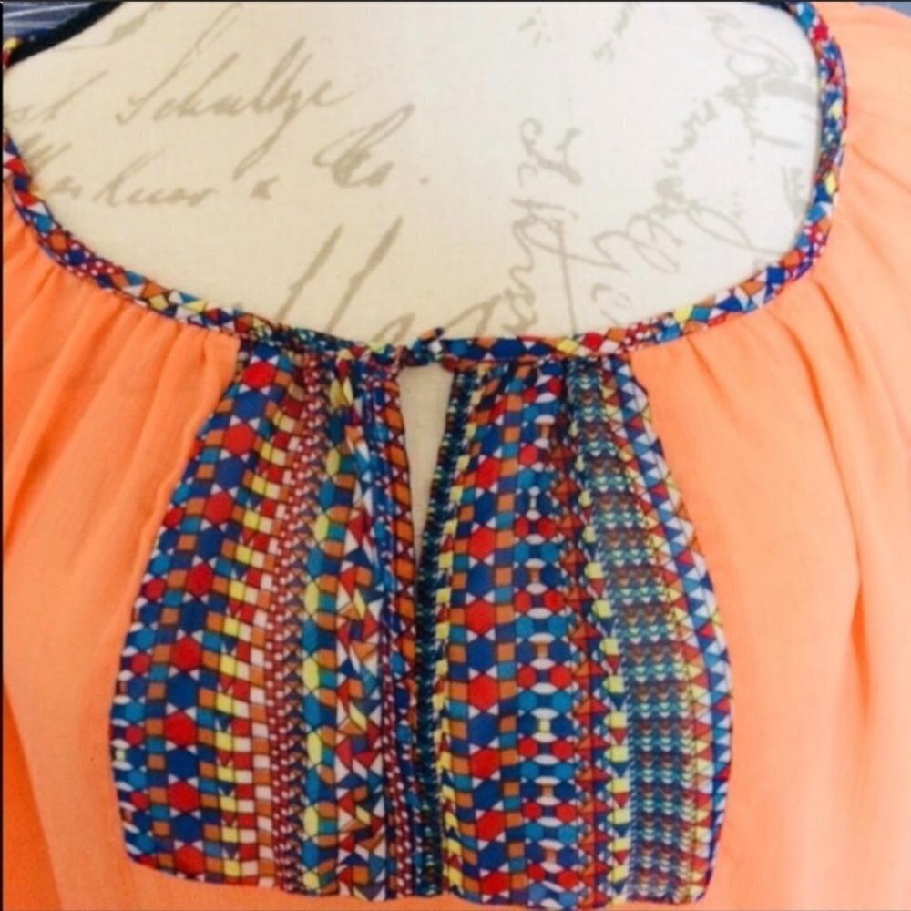 Umgee Boho Orange Top Medium - Picture 8 of 9